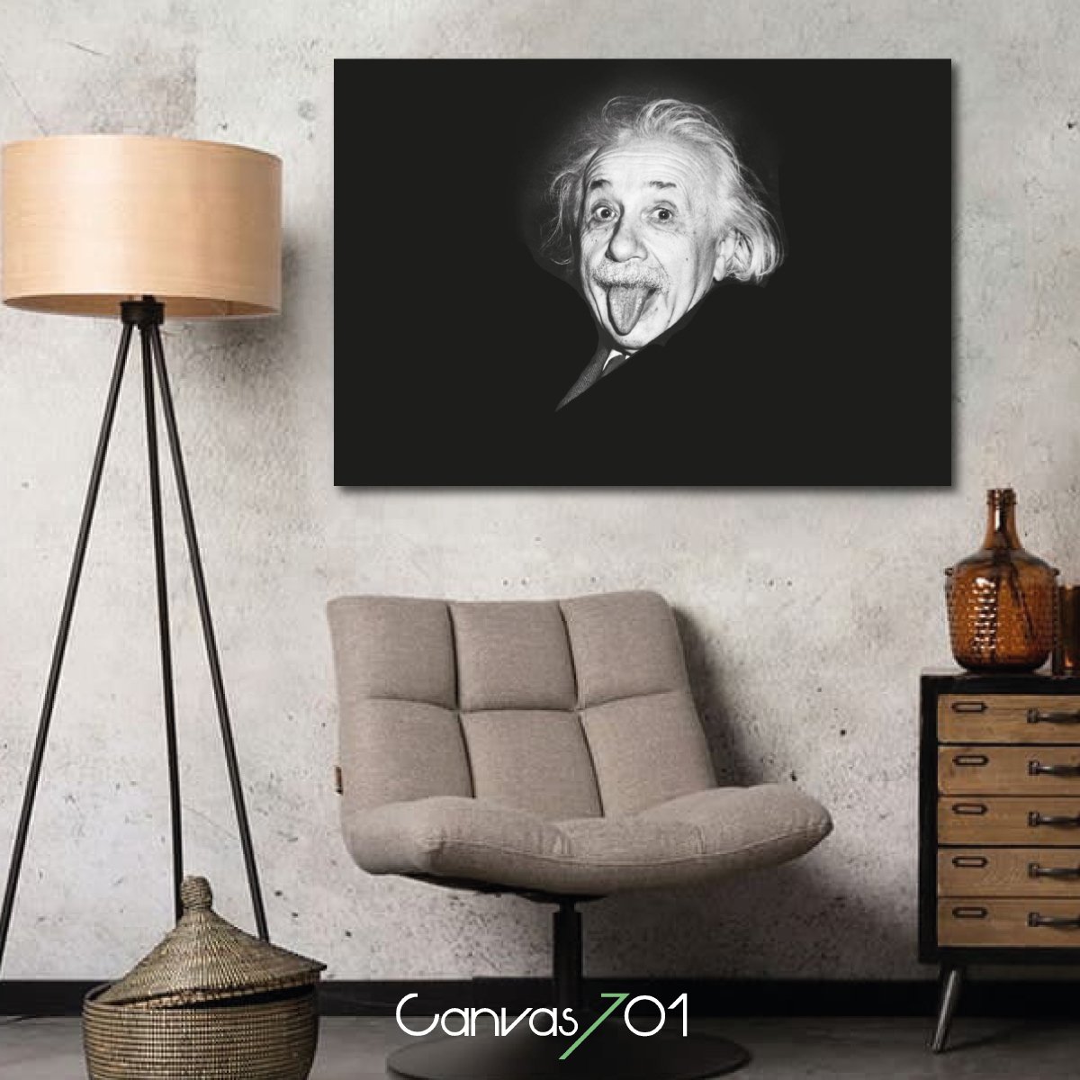 Market701 | Albert Einstein Portre Kanvas Tablo