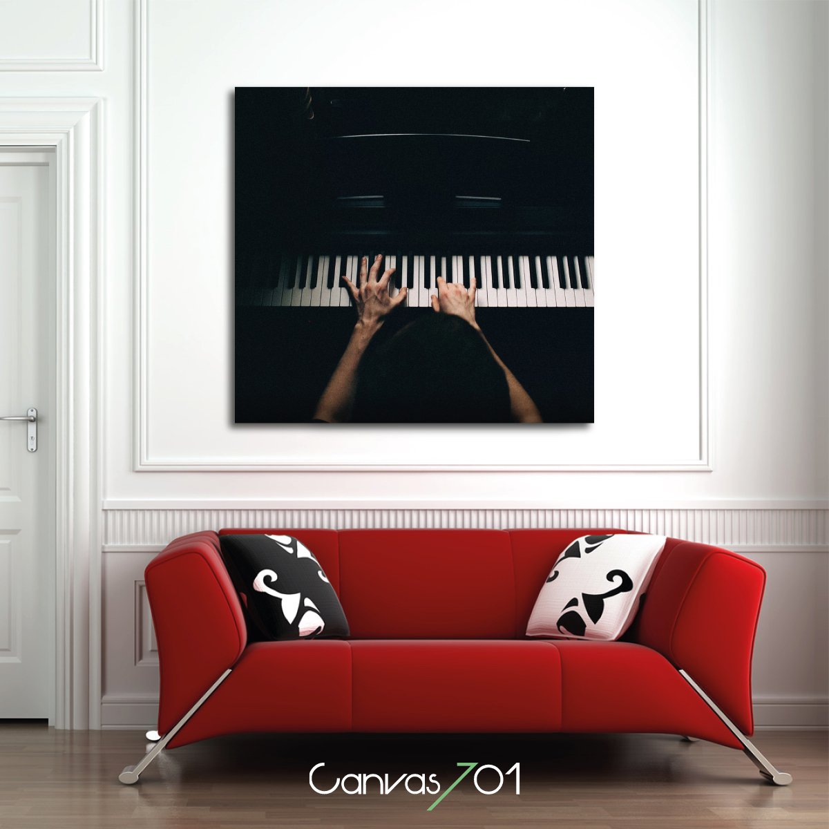 Market701 | Siyah Beyaz Piyano Kanvas Tablo