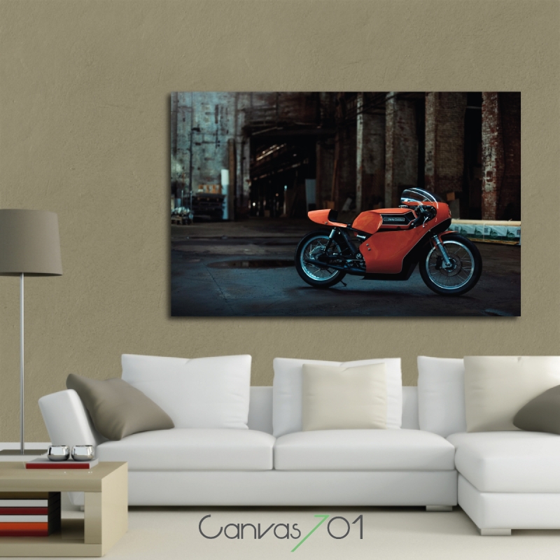 Canvas701 | Çok Satan Kanvas Tablo - Turuncu Motosiklet Kanvas Tablo