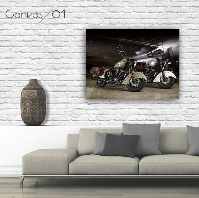 Canvas701 | Çok Satan Kanvas Tablo - Eski Tarz Siyah Motorsiklet Kanvas Tablo
