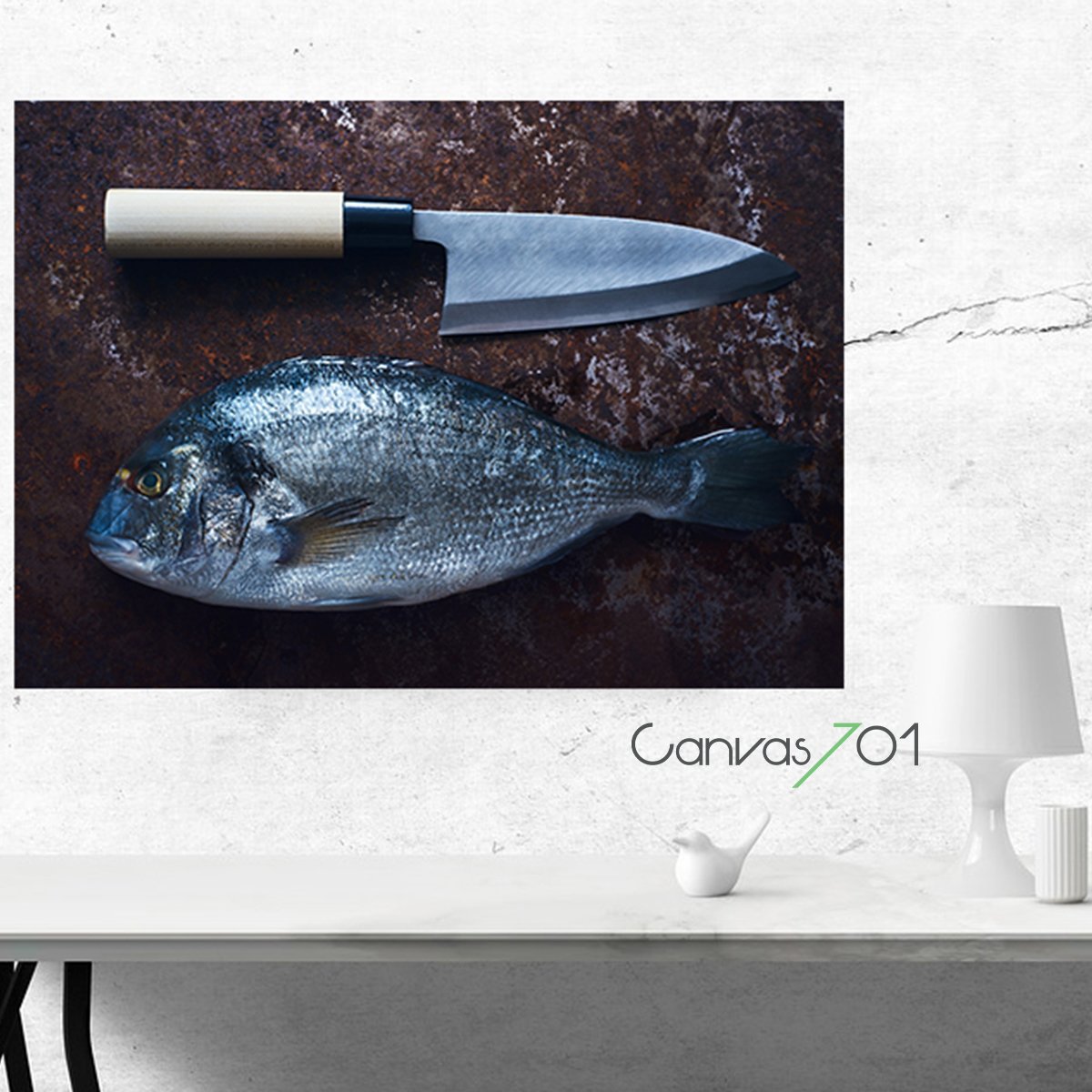 Market701 | Balık ve Bıçak Kanvas Tablo