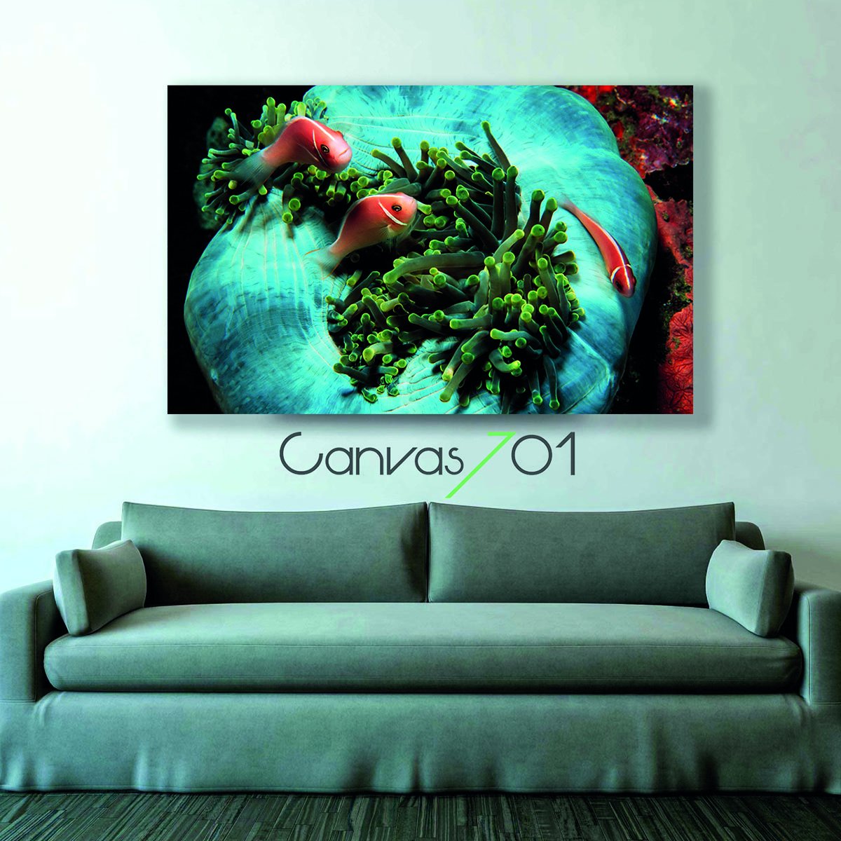 Canvas701 | Neon Turuncu Balıklar Kanvas Tablo