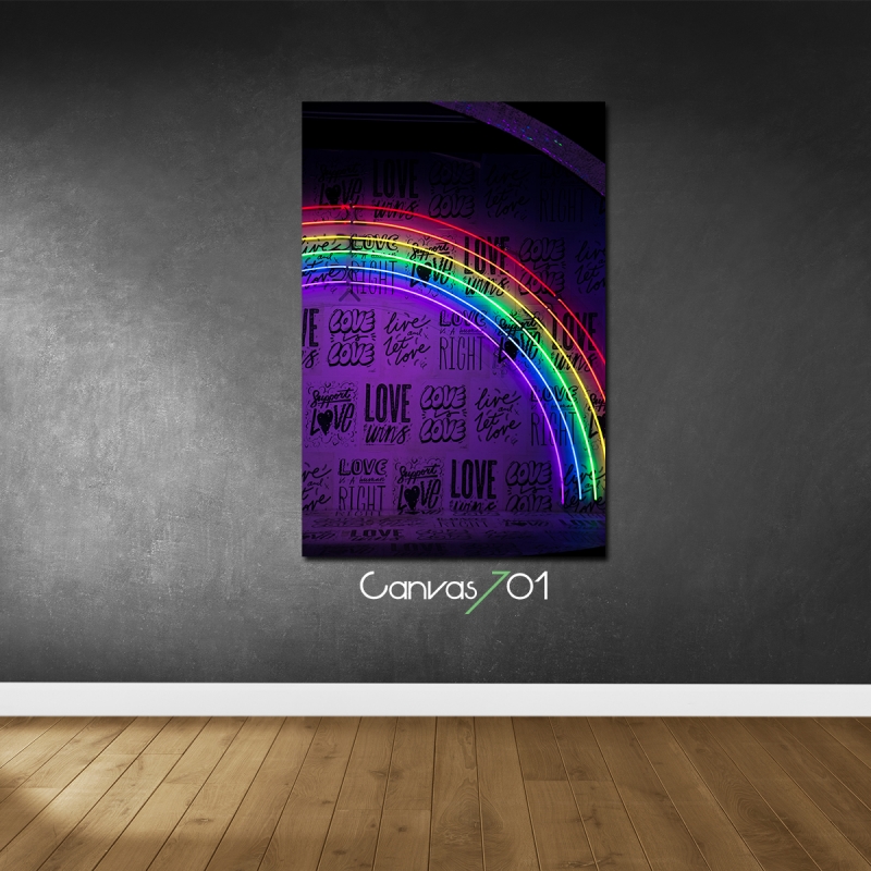 Canvas701 | Çok Satan Kanvas Tablo - Gökkuşağı Neon Kanvas Tablo
