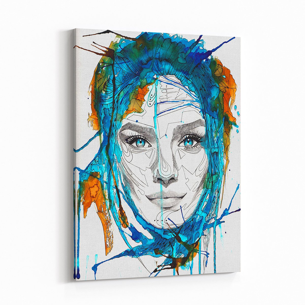 Canvas701 | Yağlı Boya Renkli Kadın Kanvas Tablo - 