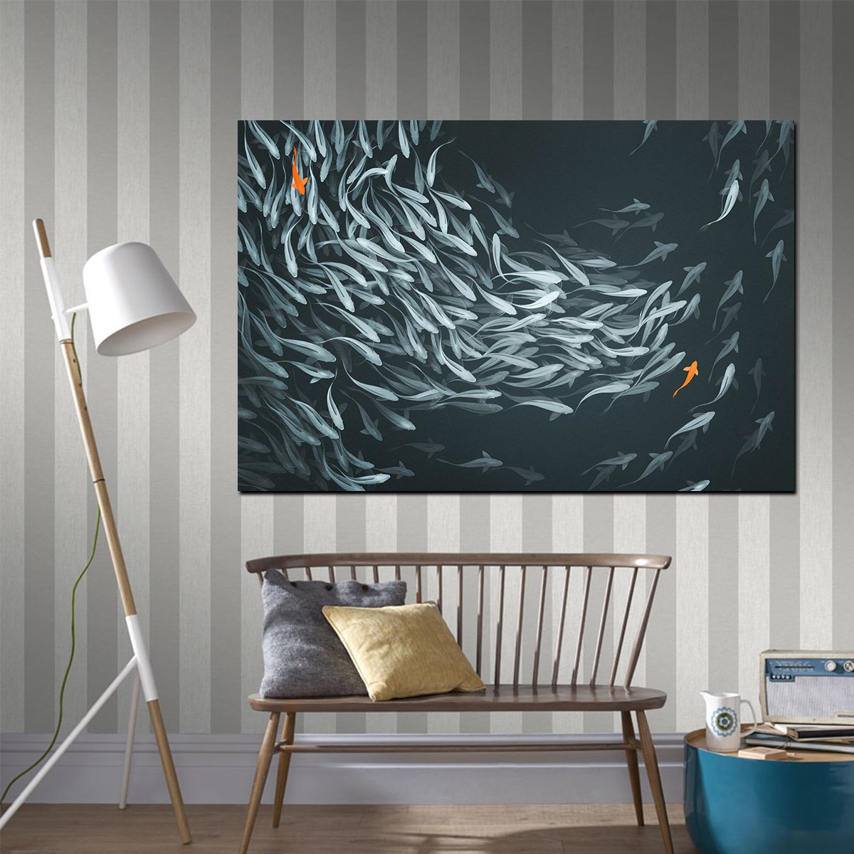 Canvas701 | İki Turuncu Balık Kanvas Tablo