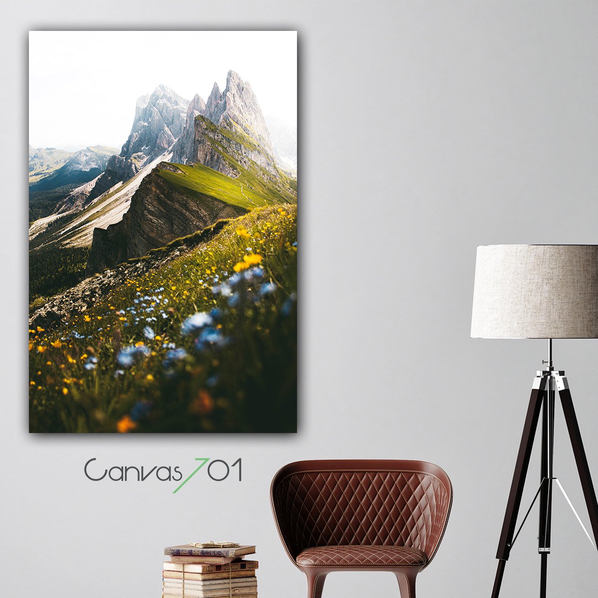 Canvas701 | Çiçekli Dağ Kanvas Tablo