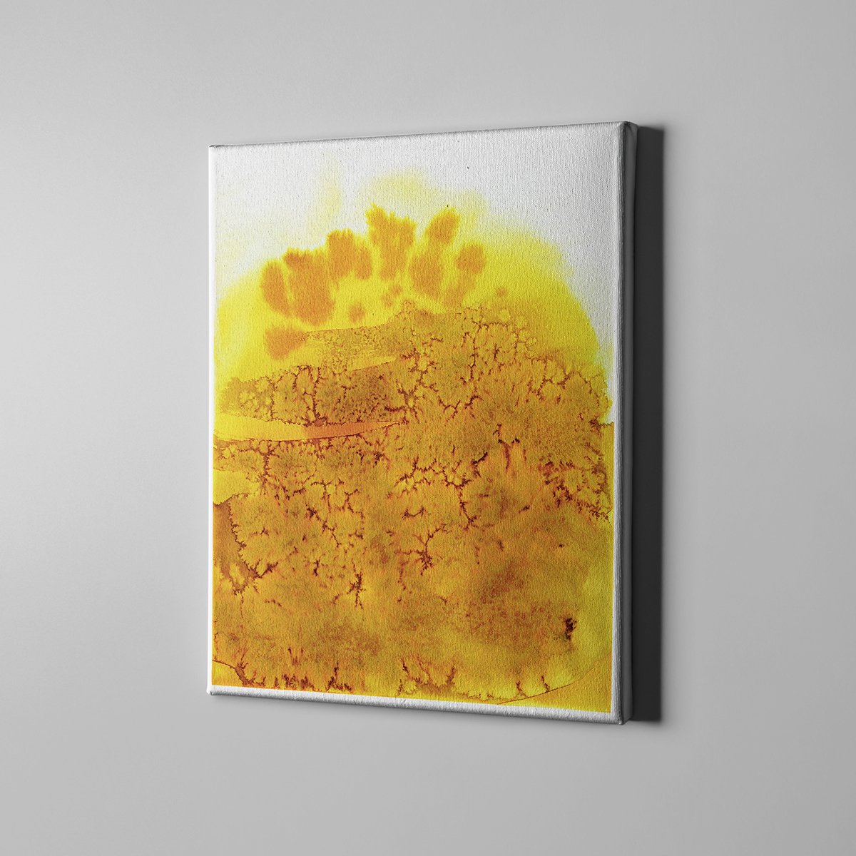Canvas701 | Sarı Sulu Boya Görünümlü Kanvas Tablo  - 