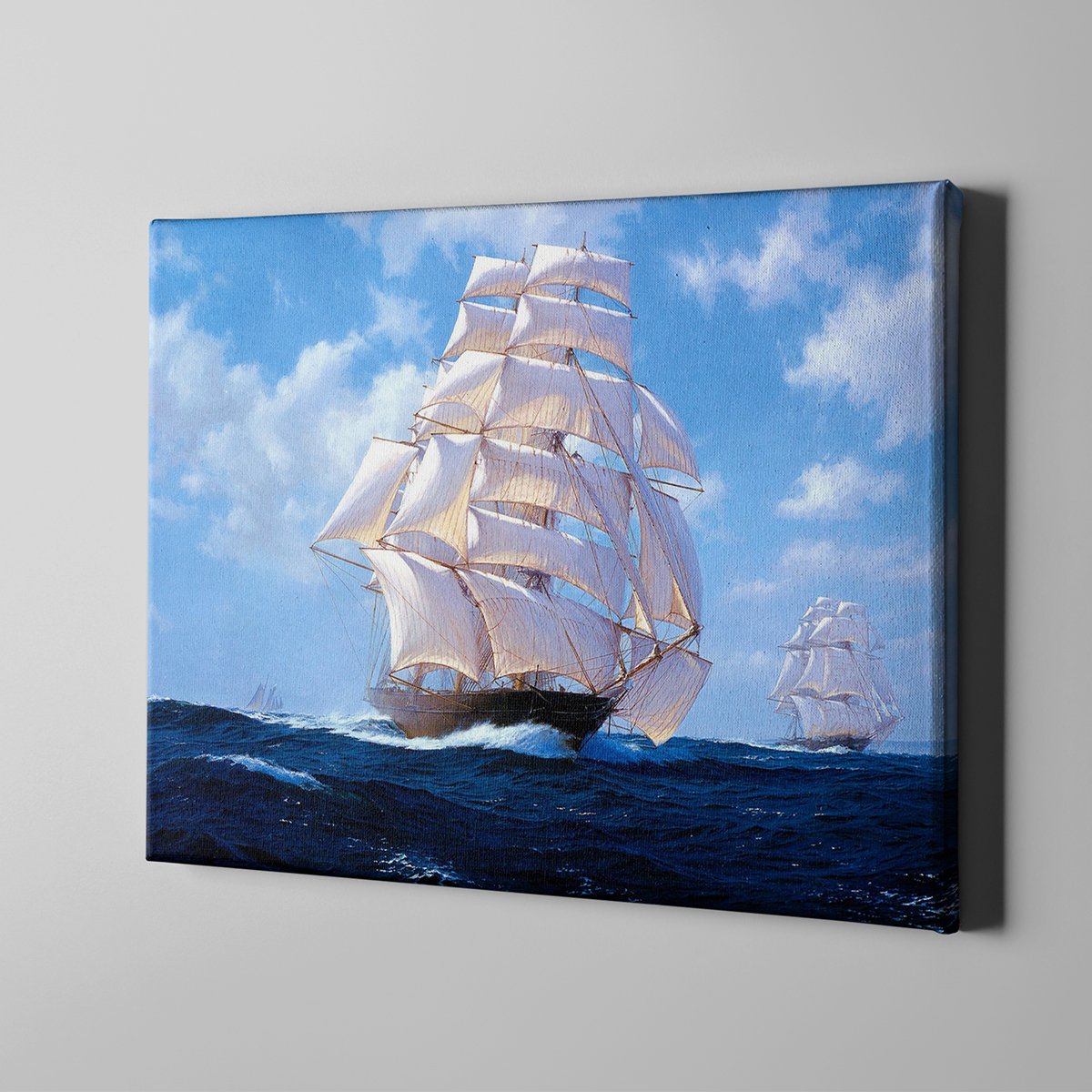 Canvas701 | Yağlı Boya Görünümlü Yelkenli Kanvas Tablo - 