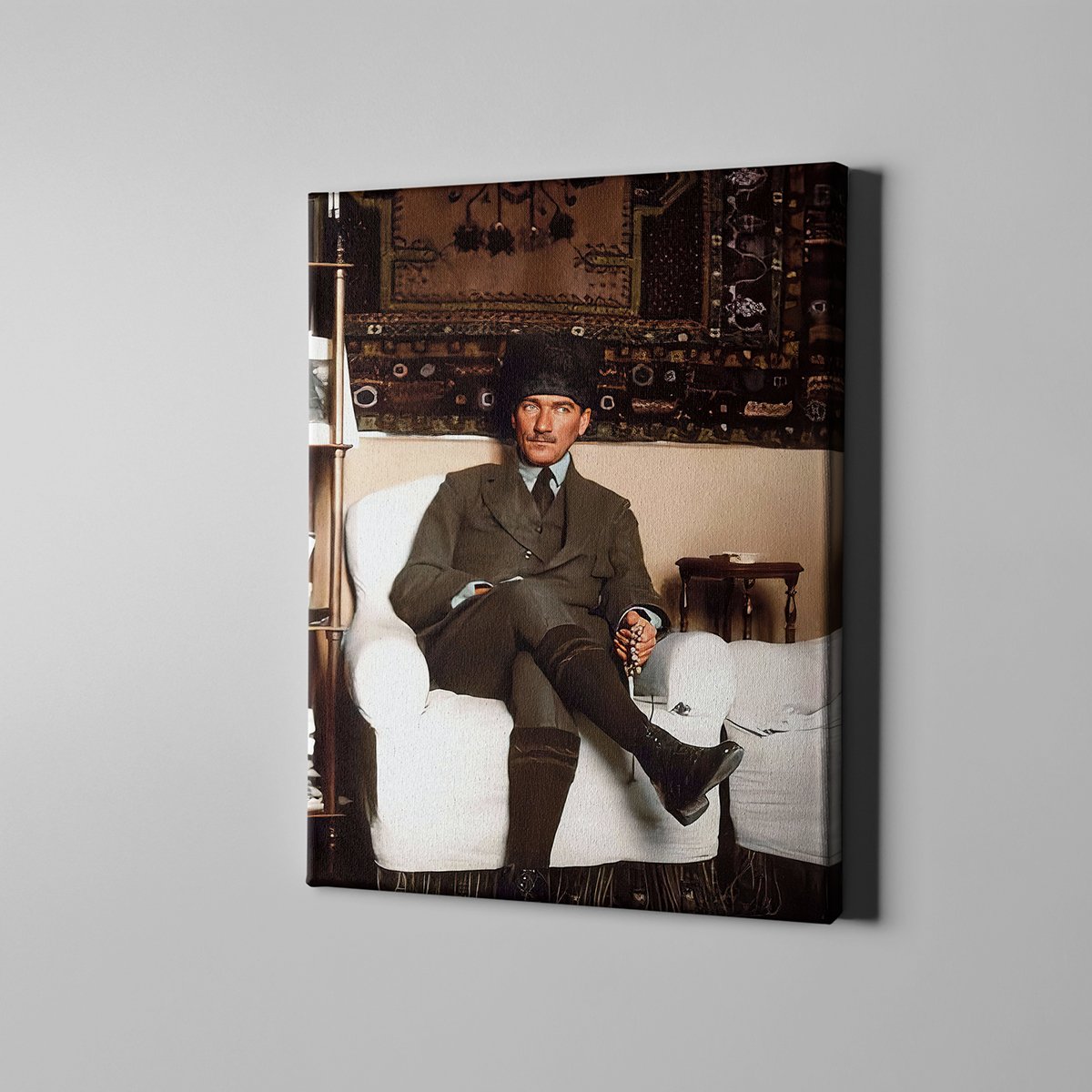Canvas701 | Yüksek Çözünürlüklü Asker Atatürk Ziyarette Kanvas Tablo - 