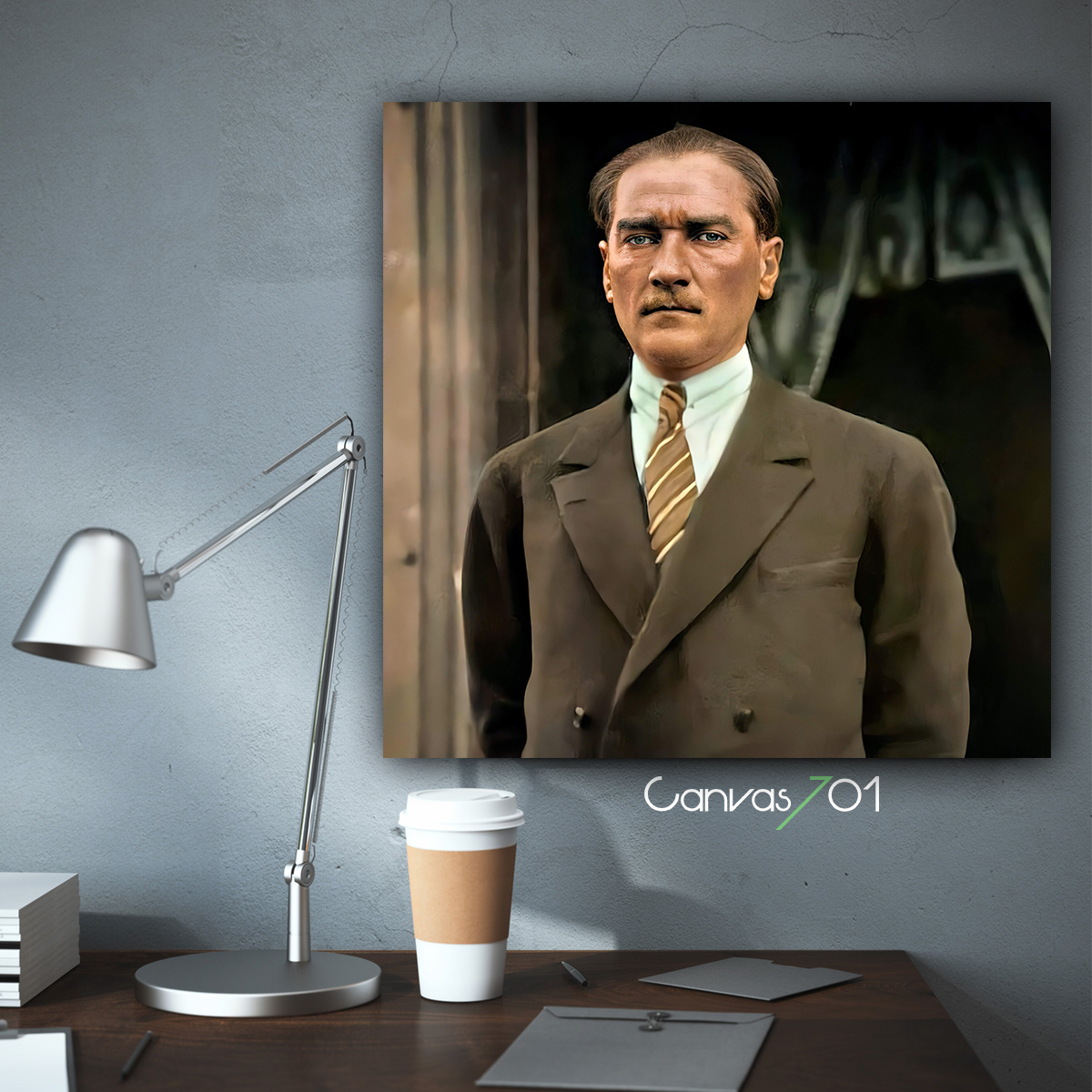 Canvas701 | Çok Satan Kanvas Tablo - Yüksek Çözünürlüklü Atatürk Portre Kanvas Tablo