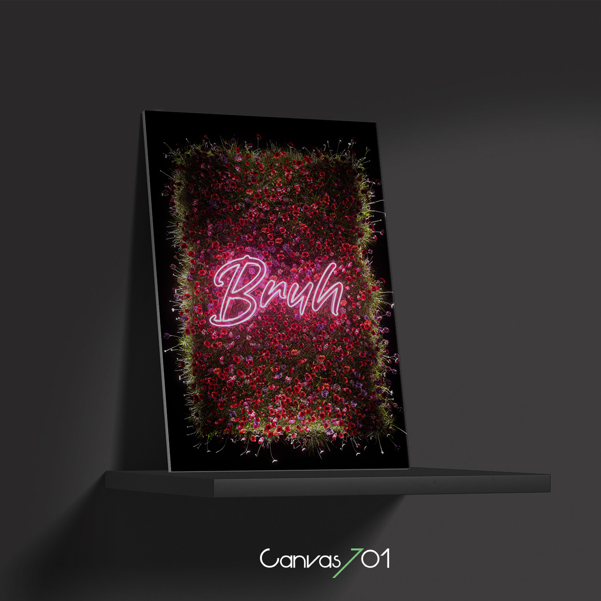 Canvas701 | Çok Satan Kanvas Tablo - Bruh Neon Görünümlü Kanvas Tablo