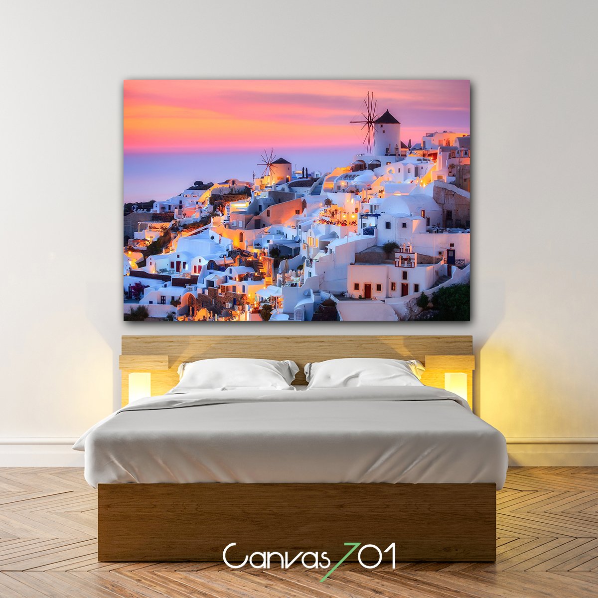 Canvas701 | Santorini ve Akşamüstü Kanvas Tablo