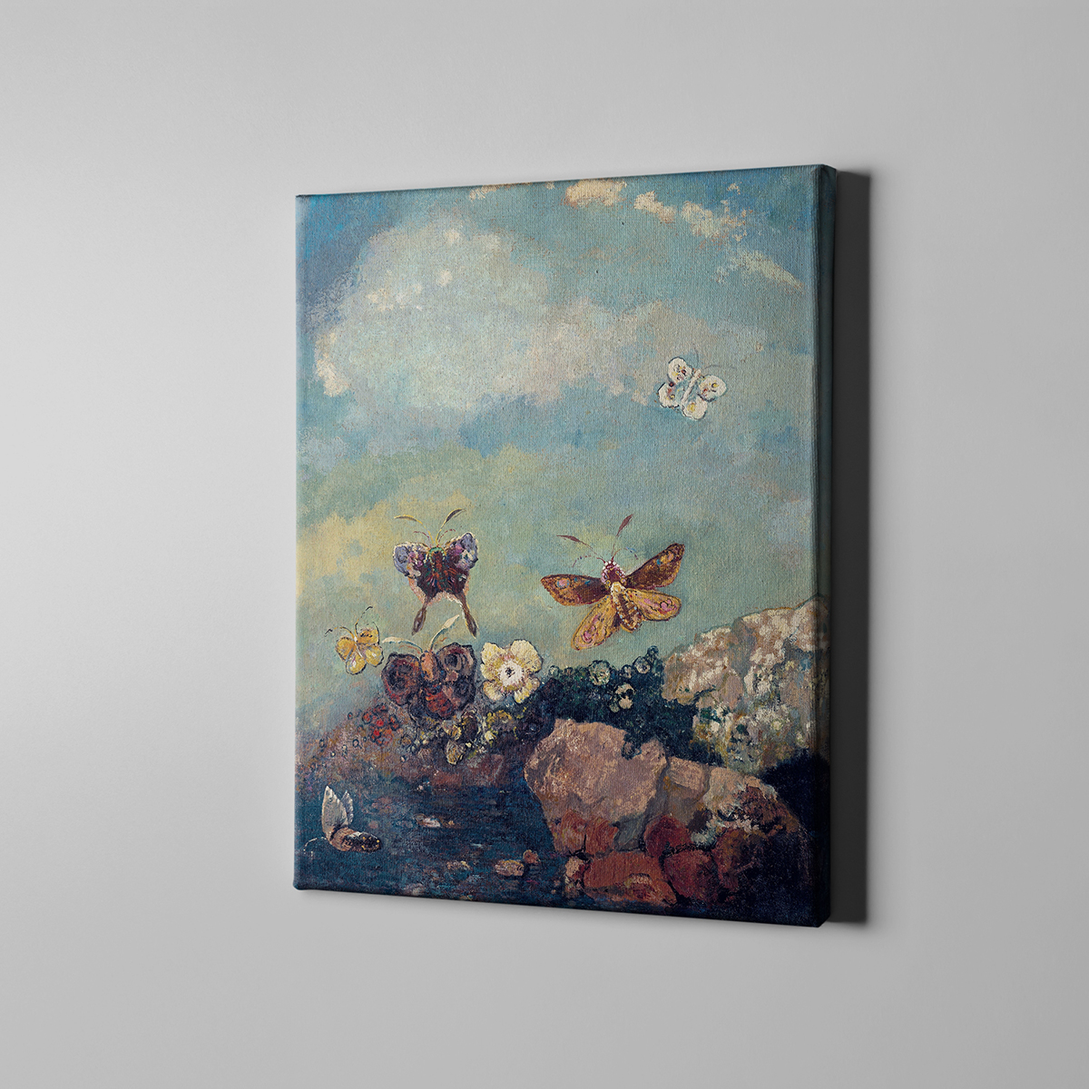 Canvas701 | Kelebek ve Çiçekler Kanvas Tablo - 