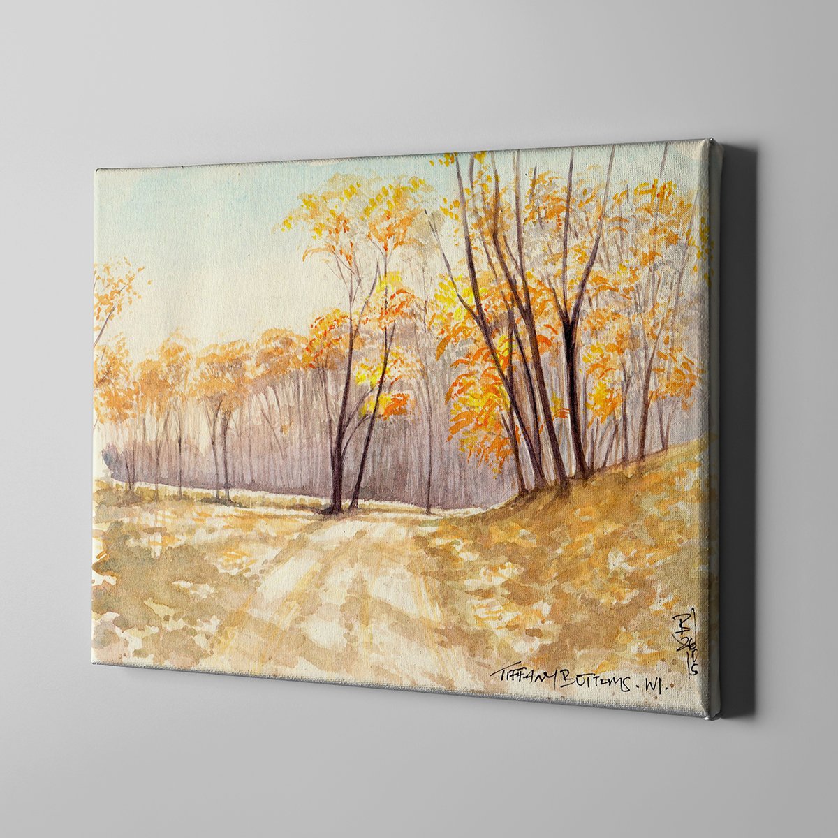 Canvas701 | Sulu Boya Görünümlü Sonbahar Kanvas Tablo - 