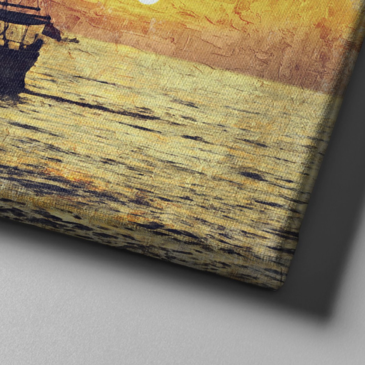 Canvas701 | Yağlı Boya Görünümlü Yelkenli Giderken Kanvas Tablo - 