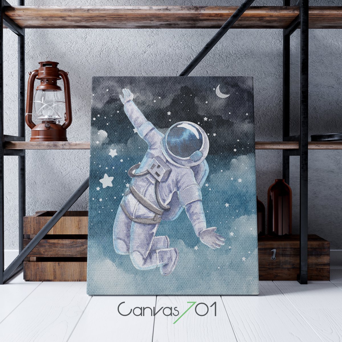 Market701 | Astronot Çizim Kanvas Tablo